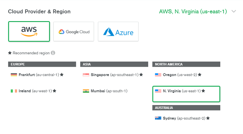 MongoDB Atlas account creation