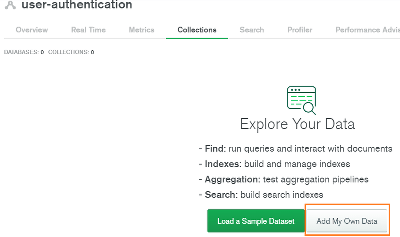MongoDB Atlas account creation